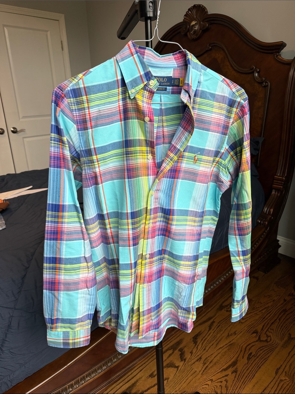 Polo by Ralph Lauren Aqua and Multicolor Plaid Button-Down Shirt